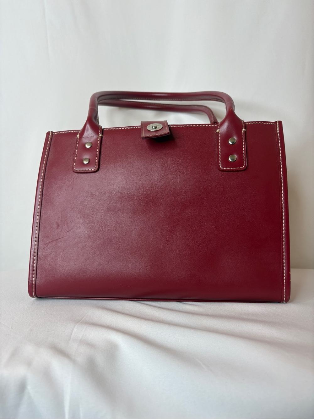 Wilsons Leather Red Structured Shoulder Bag
